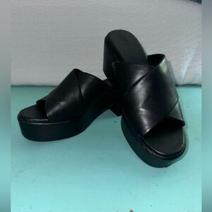 Black Platform Clunky Heels